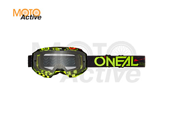Маска кроссовая O'NEAL B-10 Attack V.24, желтый, прозрачные линзы