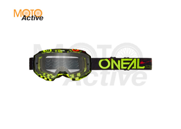 Маска кроссовая O'NEAL B-10 Attack V.24, желтый, прозрачные линзы