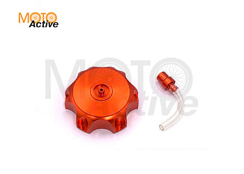 Пробка (крышка) бензобака CNC, с бензоклапаном, оранжевая