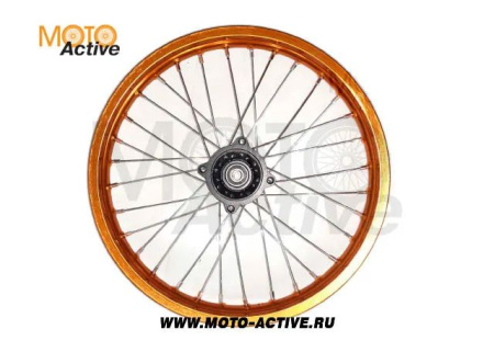 Диск 17"х1,6 передний диск. торм. аллюминий KAYO оранжевый