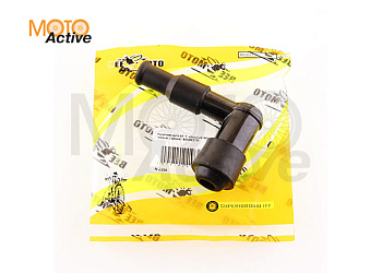 Насвечник мото 90*, Г- образный (длинный, черный, с юбкой) "BEEZMOTO"