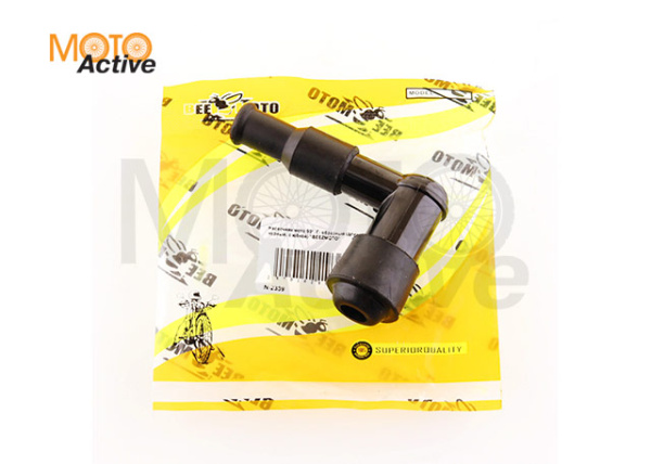 Насвечник мото 90*, Г- образный (длинный, черный, с юбкой) "BEEZMOTO"