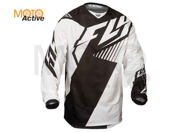 Футболка для мотокросса FLY RACING KINETIC GLITCH 2015 черная/белая