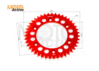 Венец, звезда ведомая (520-43) X-TECH Кросс 250-450 6х153х125 алюминиевая с самоочисткой