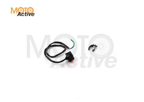 Кнопка выкл. двигателя с креплением на руль круглая (красная) SM-PARTS