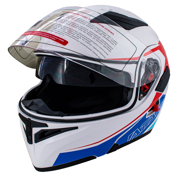 Шлем модуляр ATAKI JK902 Spot (красный/синий/белый глянцевый)