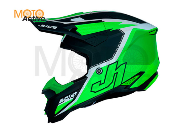 Шлем кроссовый JUST1 J40 FLASH (желтый/белый матовый)