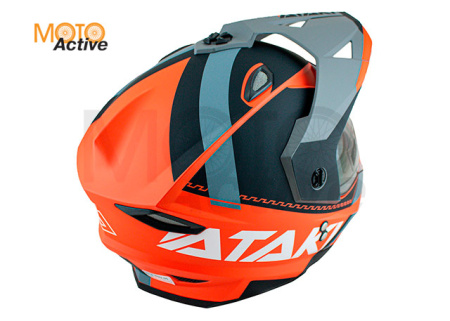 Шлем мотард Ataki JK802 Valor (красный/серый матовый)