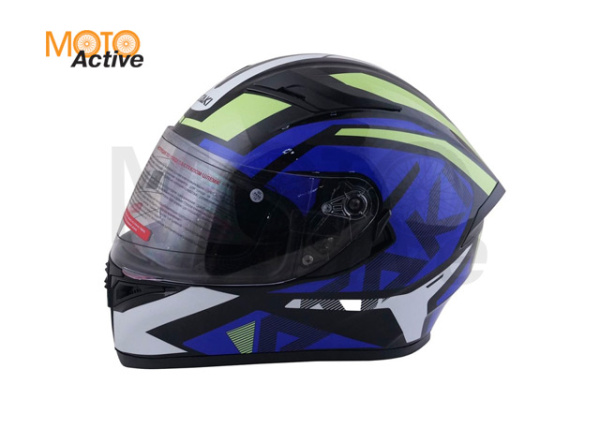 Шлем (интеграл) Ataki JK316 Route, синий/Hi-Vis желтый глянцевый