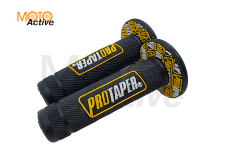 Ручки руля резиновые питбайк (пара) черные/желтые  PRO-TAPER