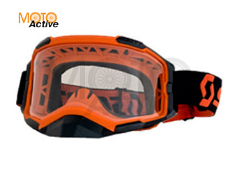 Очки Scott (черно-оранжевые с прозрачной линзой)