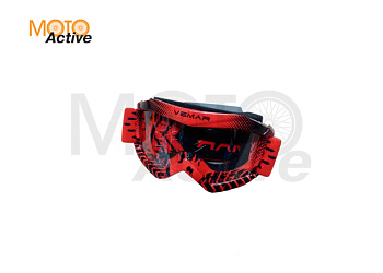 Очки защитные кроссовые VM-1018A, детские (Красный, 102781-3)