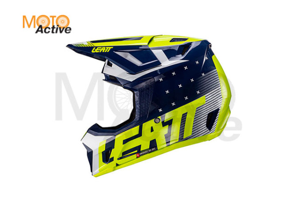 Кроссовый шлем с очками Leatt 7.5 V24 Bluel