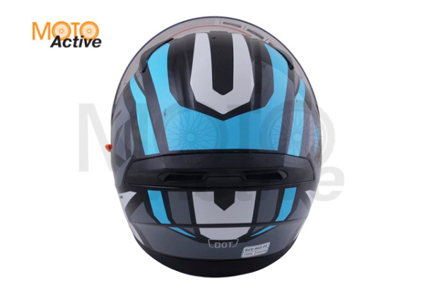 Шлем (интеграл) Ataki JK316 Route, серый/голубой глянцевый