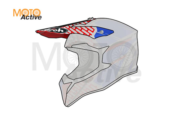 Козырёк для шлема AIROH WRAAP IDOL BLUE/RED