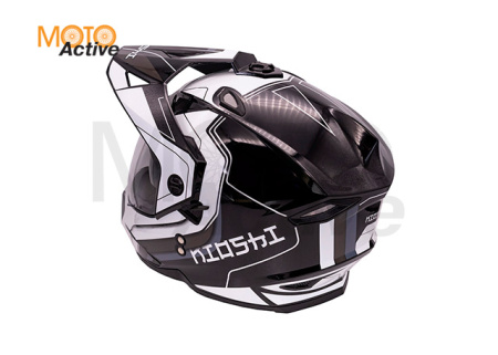 Шлем KIOSHI Fighter 802 мотард с очками, белый