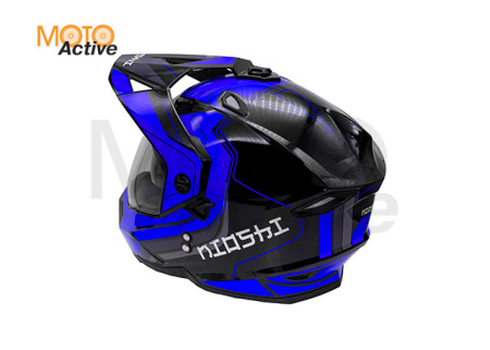 Шлем KIOSHI Fighter 802 мотард с очками, синий