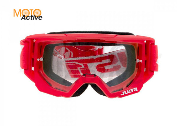 Очки для мотокросса JUST1 VITRO красные/белые, прозрачные