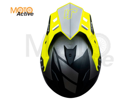 Шлем мотард JUST1 J34 PRO OuterSpace (черный/титановый/Hi-Vis желтый глянцевый)