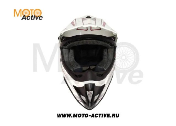 Шлем детский (кроссовый) ATAKI SC-15 Rift, красный/белый глянцевый