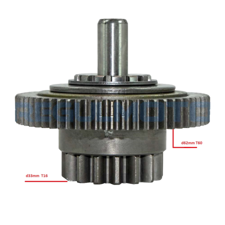 Шестерня промежуточная электростартера большая ZS174MN-3, с пальцем