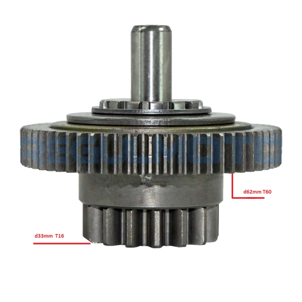 Шестерня промежуточная электростартера большая ZS174MN-3, с пальцем