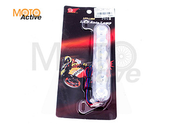 Дневные ходовые огни, стобоскоп (6 диодов,красные/белые/синине,160мм,под винт) (mod:JC-115) "JCAA"