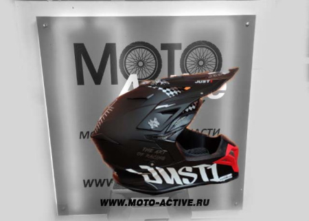 Шлем (кроссовый) JUST1 J39 Rock, черный/красный/белый матовый (2021)