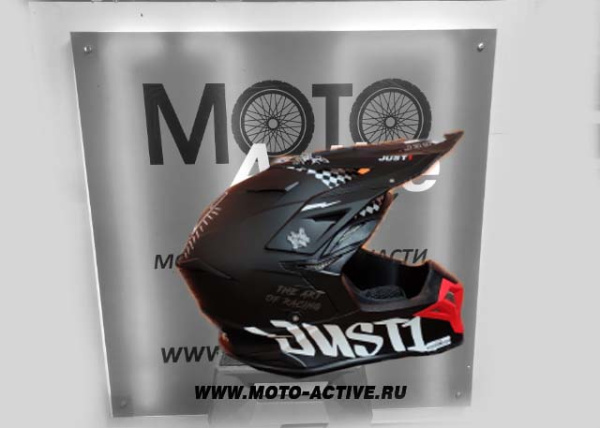 Шлем (кроссовый) JUST1 J39 Rock, черный/красный/белый матовый (2021)