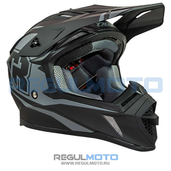 Шлем Kioshi TR кроссовый (H637) (Черный/ серый)