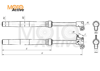 Амортизаторы передние 830x51x54 ↨180 регулируемые Z3 250 2019, J1/J2 250 2016