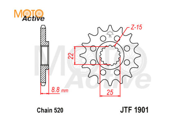 Звезда ведущая JTF1901.14SC (KTM)