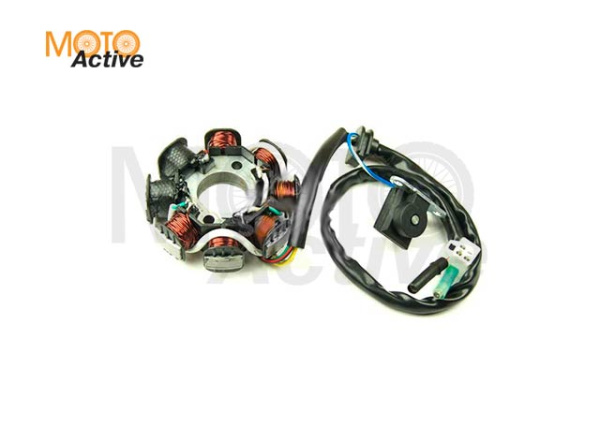 Статор генератора 4T двиг.139QMB 50сс (2 индукц. кат. 5 конт.) SCOOTER-M