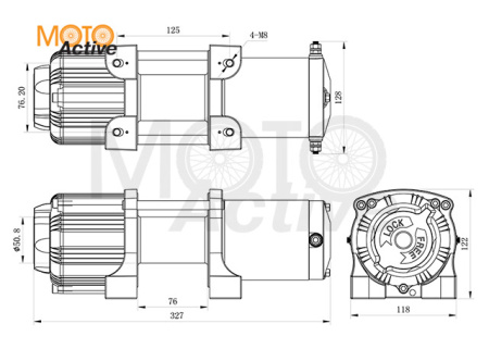 Лебедка ATV серия QUATTRO SPORT 3.5S (1587 кг), 12V, планетарный редуктор 166:1, трос синтетика