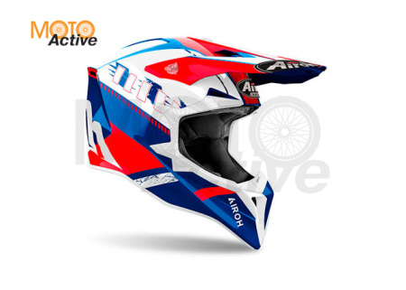 Кроссовый шлем Airoh Wraaap V24 Feel Blue/Red Gloss