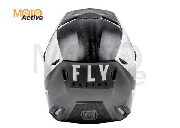 Шлем (кроссовый) FLY RACING KINETIC STRAIGHT EDGE, черный-белый (2021)