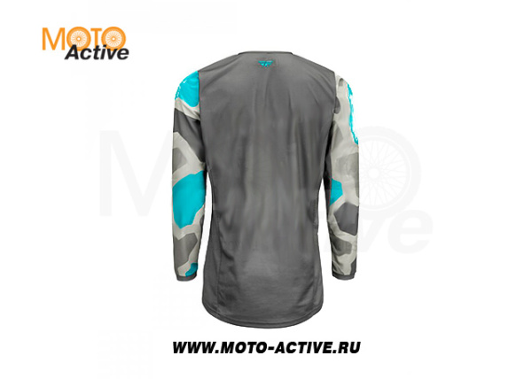 Футболка для мотокросса FLY RACING KINETIC K221 2021 серая/синяя