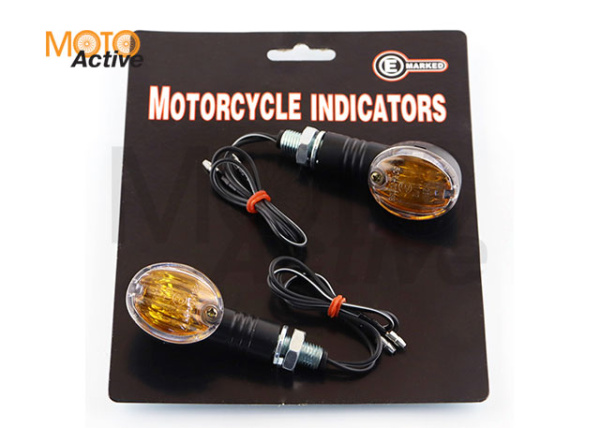 Повороты мини (пара) овальные (черные, желтое стекло) "E-MARKED"