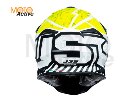 Шлем (кроссовый) JUST1 J39 POSEIDON, черный/HI-VIS желтый/белый матовый