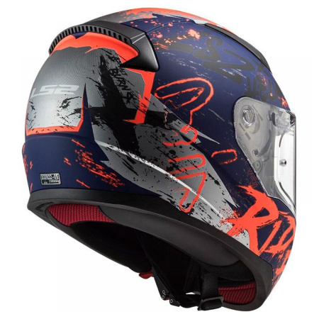 Мотошлем LS2 FF353 Rapid Naughty, сине-оранжевый матовый