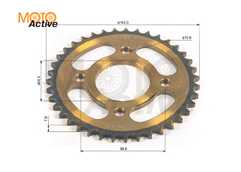 Венец, звезда ведомая (428H-39) сталь, закаленные зубья CG/CB 4х90х58