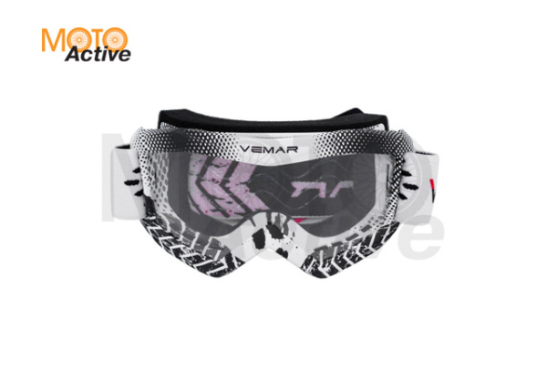 Очки защитные кроссовые VM-1018A, детские (Белый / черный, 102781-4)