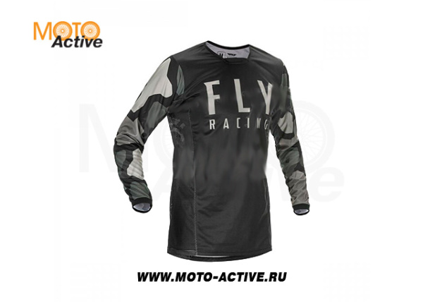 Футболка для мотокросса FLY RACING KINETIC K221 2021 чёрная/серая