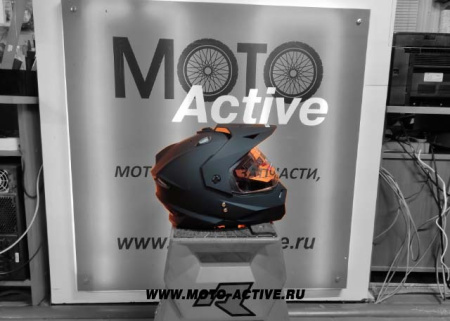 Шлем (мотард) Ataki JK802 Solid, черный матовый