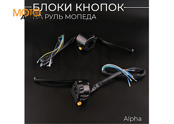 Блоки кнопок руля (пара) Alpha (черные, рычаги, крепление) "BEEZMOTO"