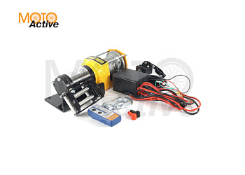 Лебедка Electric Winch 3000lb, ATV с синтетическим тросом 6мм, с радио пультом