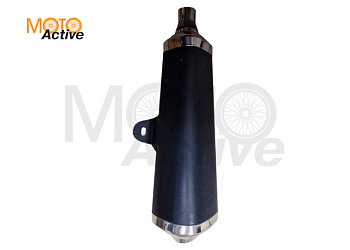 Глушитель (тюнинг) L-500*100 mm, креп. Ø78mm (три-овал, черный, конус, прямоток)