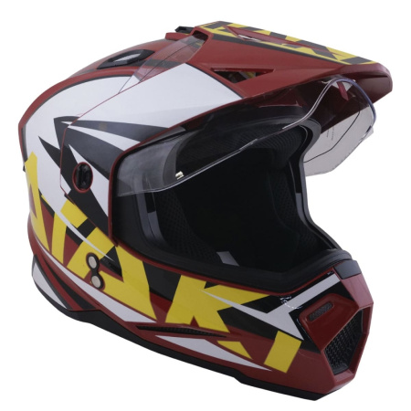 Шлем (мотард) Ataki JK802 Rampage, коричневый/желтый глянцевый