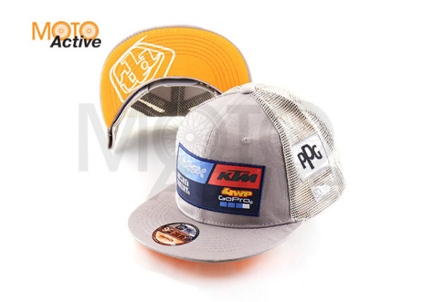 Бейсболка мультибренд "KTM" (снепбек, сетка, серая) (mod.1)