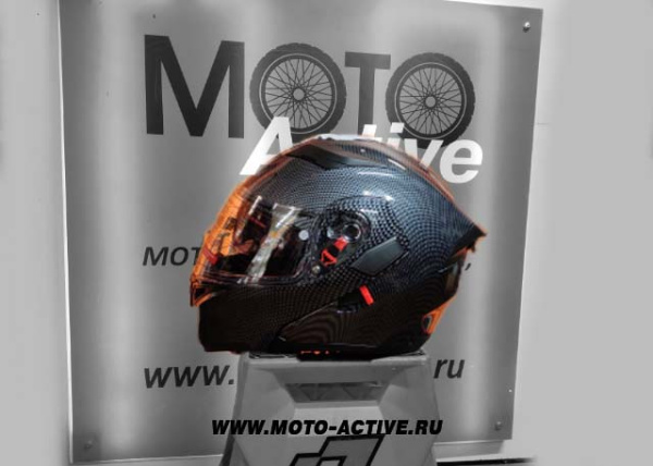 Шлем (модуляр) Ataki JK902 Carbon, черный/серый глянцевый